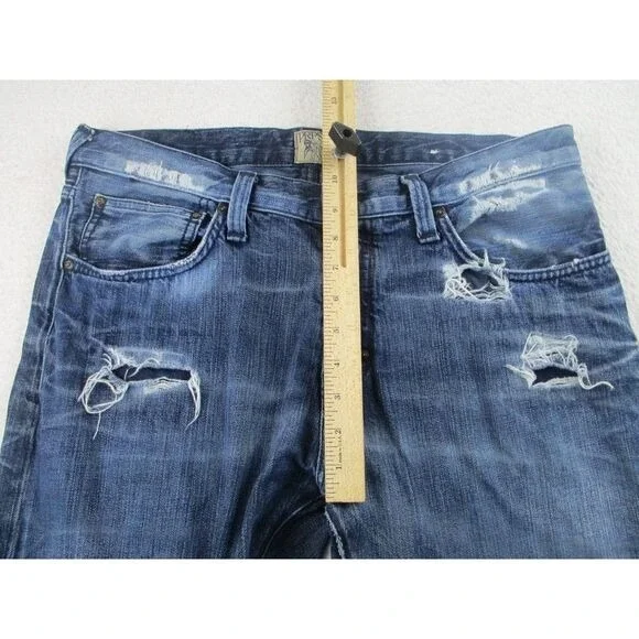PRPS Jeans Mens 34x34 Blue‎ Demon Fit Button Fly Dark Denim Distressed E72B102P
